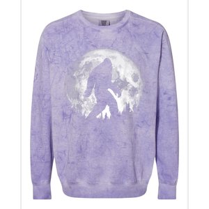 Bigfoot Night Stroll! Cool Full Moon & Trees Sasquatch Colorblast Crewneck Sweatshirt