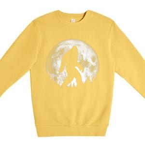 Bigfoot Night Stroll! Cool Full Moon & Trees Sasquatch Premium Crewneck Sweatshirt