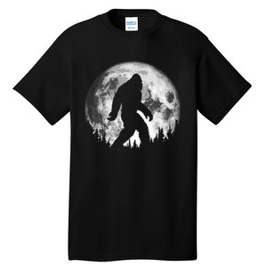 Bigfoot Night Stroll! Cool Full Moon & Trees Sasquatch Tall T-Shirt