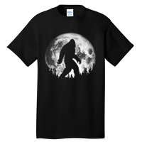 Bigfoot Night Stroll! Cool Full Moon & Trees Sasquatch Tall T-Shirt