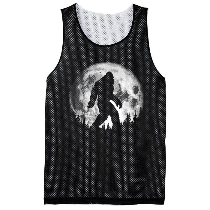 Bigfoot Night Stroll! Cool Full Moon & Trees Sasquatch Mesh Reversible Basketball Jersey Tank