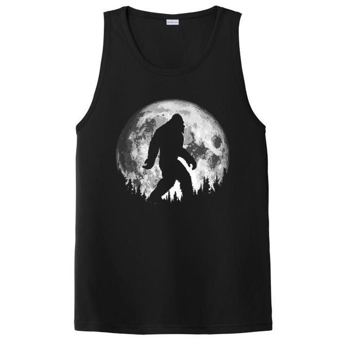 Bigfoot Night Stroll! Cool Full Moon & Trees Sasquatch PosiCharge Competitor Tank