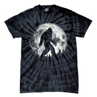 Bigfoot Night Stroll! Cool Full Moon & Trees Sasquatch Tie-Dye T-Shirt