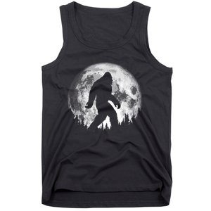 Bigfoot Night Stroll! Cool Full Moon & Trees Sasquatch Tank Top