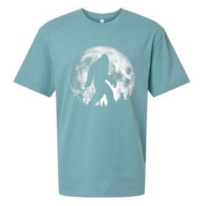 Bigfoot Night Stroll! Cool Full Moon & Trees Sasquatch Sueded Cloud Jersey T-Shirt