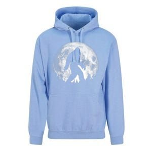 Bigfoot Night Stroll! Cool Full Moon & Trees Sasquatch Unisex Surf Hoodie