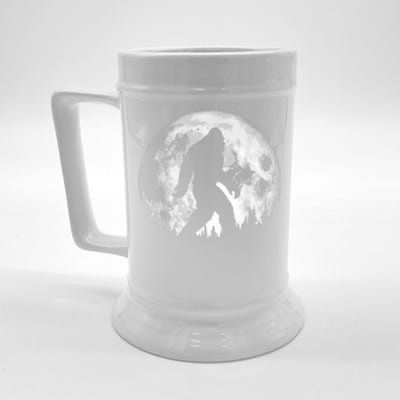 Bigfoot Night Stroll! Cool Full Moon & Trees Sasquatch Beer Stein