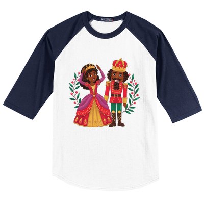 Black Nutcracker Sugar Plum Fairy Kwanzaa African Christmas Baseball Sleeve Shirt