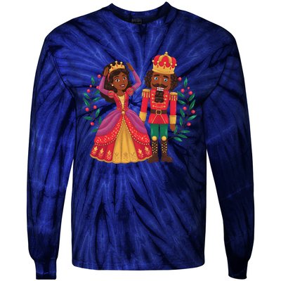 Black Nutcracker Sugar Plum Fairy Kwanzaa African Christmas Tie-Dye Long Sleeve Shirt