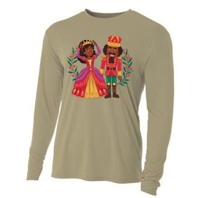 Black Nutcracker Sugar Plum Fairy Kwanzaa African Christmas Cooling Performance Long Sleeve Crew