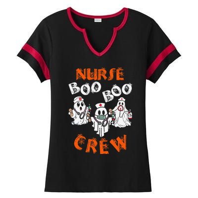 Boo Nurse Scrub Funny Ghost Halloween Ladies Halftime Notch Neck Tee