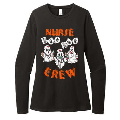 Boo Nurse Scrub Funny Ghost Halloween Womens CVC Long Sleeve Shirt