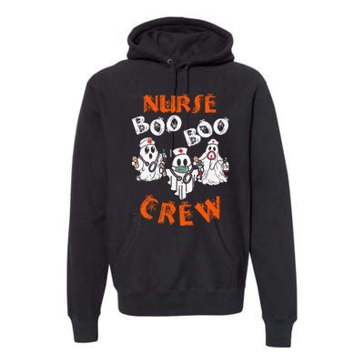 Boo Nurse Scrub Funny Ghost Halloween Premium Hoodie