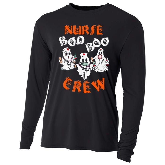 Boo Nurse Scrub Funny Ghost Halloween Cooling Performance Long Sleeve Crew