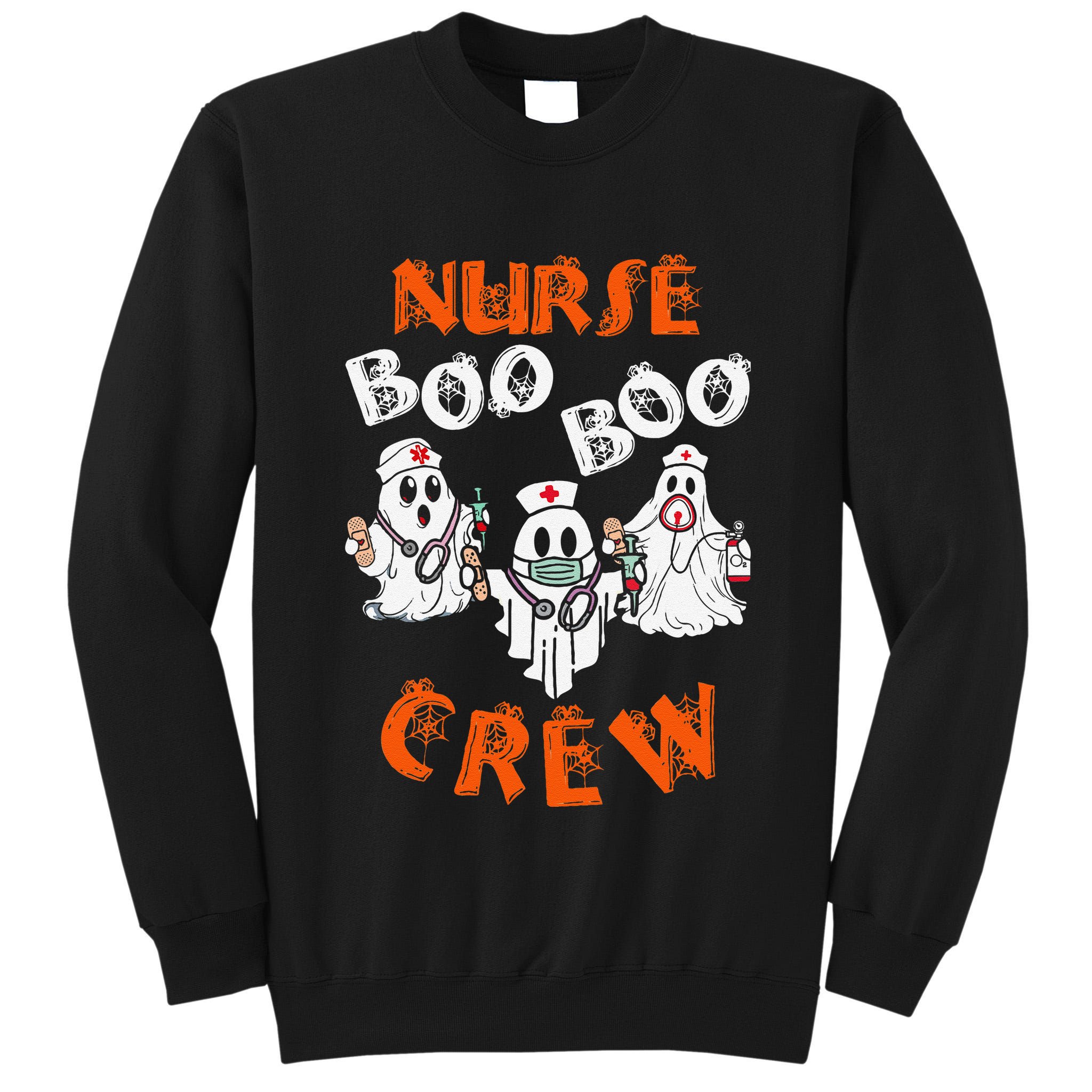 Boo Nurse Scrub Funny Ghost Halloween Tall Sweatshirt