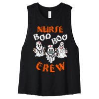 Boo Nurse Scrub Funny Ghost Halloween Women's Racerback Cropped Tank