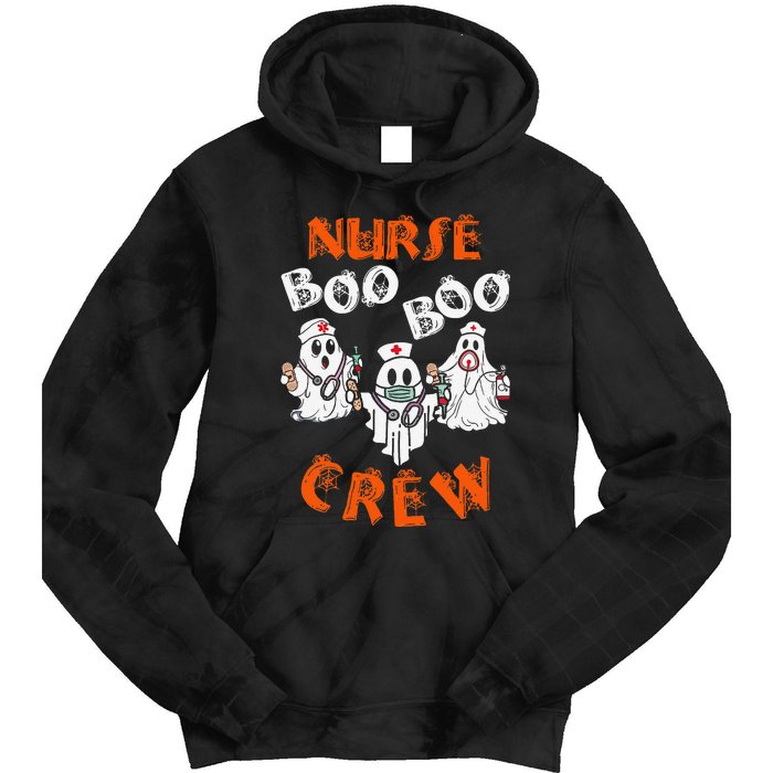 Boo Nurse Scrub Funny Ghost Halloween Tie Dye Hoodie