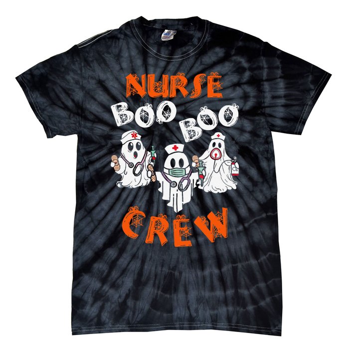 Boo Nurse Scrub Funny Ghost Halloween Tie-Dye T-Shirt