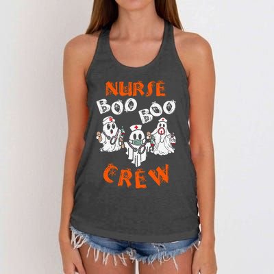 Boo Nurse Scrub Funny Ghost Halloween Women's Knotted Racerback Tank