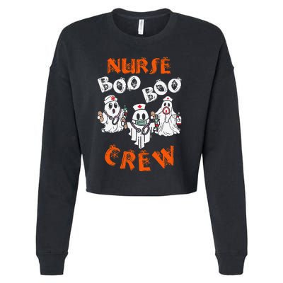 Boo Nurse Scrub Funny Ghost Halloween Cropped Pullover Crew