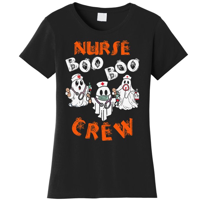 Boo Nurse Scrub Funny Ghost Halloween Women's T-Shirt