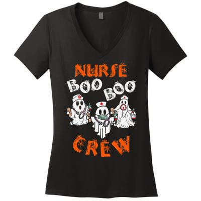 Boo Nurse Scrub Funny Ghost Halloween Women's V-Neck T-Shirt