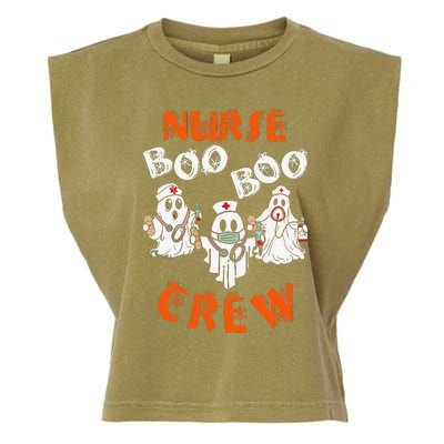 Boo Nurse Scrub Funny Ghost Halloween Garment-Dyed Women's Muscle Tee