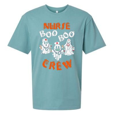 Boo Nurse Scrub Funny Ghost Halloween Sueded Cloud Jersey T-Shirt