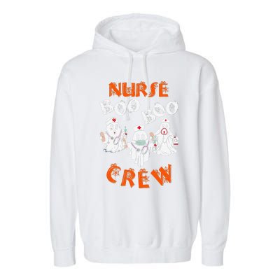 Boo Nurse Scrub Funny Ghost Halloween Garment-Dyed Fleece Hoodie