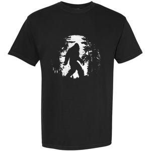 Bigfoot Night Stroll Cool Full Moon & Tree Tunnel Sasquatch Garment-Dyed Heavyweight T-Shirt