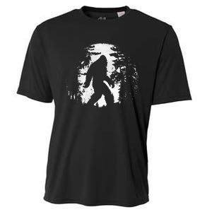 Bigfoot Night Stroll Cool Full Moon & Tree Tunnel Sasquatch Cooling Performance Crew T-Shirt