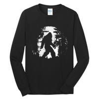 Bigfoot Night Stroll Cool Full Moon & Tree Tunnel Sasquatch Tall Long Sleeve T-Shirt