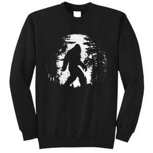 Bigfoot Night Stroll Cool Full Moon & Tree Tunnel Sasquatch Tall Sweatshirt