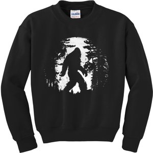 Bigfoot Night Stroll Cool Full Moon & Tree Tunnel Sasquatch Kids Sweatshirt