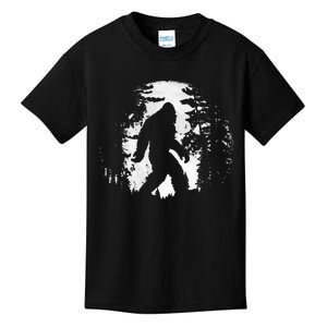 Bigfoot Night Stroll Cool Full Moon & Tree Tunnel Sasquatch Kids T-Shirt