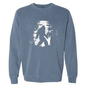 Bigfoot Night Stroll Cool Full Moon & Tree Tunnel Sasquatch Garment-Dyed Sweatshirt