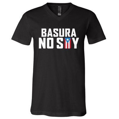 Basura No Soy Puerto Rico Flag IM Not Garbage Spanish 2024 V-Neck T-Shirt