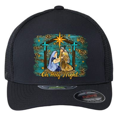 Beautiful Nativity Scene Jesus Christmas Graphic Gift Flexfit Unipanel Trucker Cap