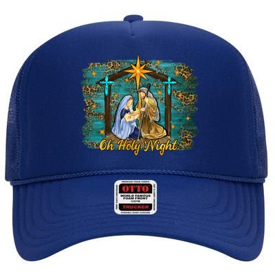 Beautiful Nativity Scene Jesus Christmas Graphic Gift High Crown Mesh Back Trucker Hat