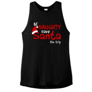 Be Naughty Save Santa The Trip Ladies PosiCharge Tri-Blend Wicking Tank