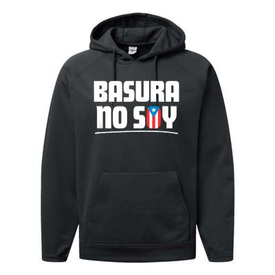 Basura No Soy Puerto Rico Flag Boricua Performance Fleece Hoodie