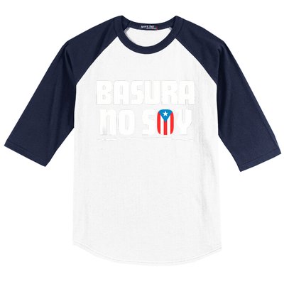 Basura No Soy Puerto Rico Flag Boricua Baseball Sleeve Shirt