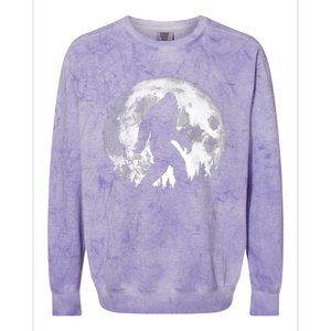 Bigfoot Night Stroll! Cool Full Moon Night & Trees Sasquatch Colorblast Crewneck Sweatshirt