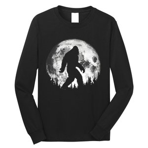 Bigfoot Night Stroll! Cool Full Moon Night & Trees Sasquatch Long Sleeve Shirt