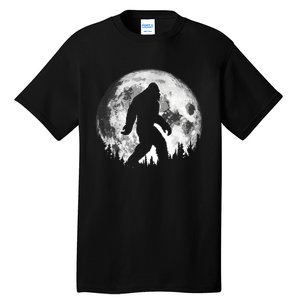 Bigfoot Night Stroll! Cool Full Moon Night & Trees Sasquatch Tall T-Shirt