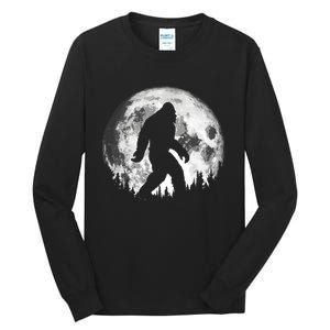 Bigfoot Night Stroll! Cool Full Moon Night & Trees Sasquatch Tall Long Sleeve T-Shirt