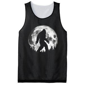 Bigfoot Night Stroll! Cool Full Moon Night & Trees Sasquatch Mesh Reversible Basketball Jersey Tank