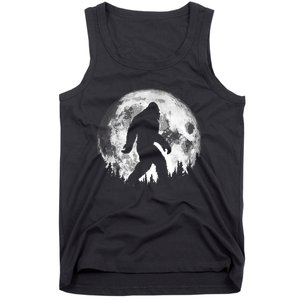 Bigfoot Night Stroll! Cool Full Moon Night & Trees Sasquatch Tank Top