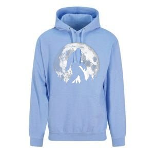 Bigfoot Night Stroll! Cool Full Moon Night & Trees Sasquatch Unisex Surf Hoodie