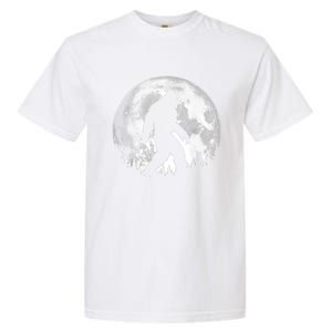 Bigfoot Night Stroll! Cool Full Moon Night & Trees Sasquatch Garment-Dyed Heavyweight T-Shirt